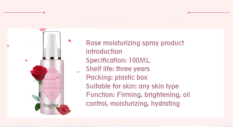 Rose Water Toner Spray Mist for Moisturizing Hydrating Private Label Natural Facial Skin Toner for Face