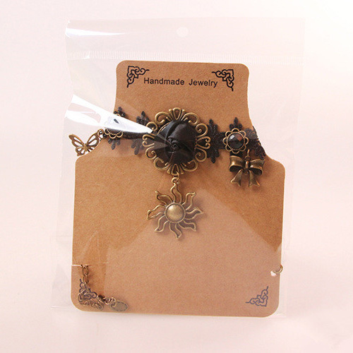 Vintage Lace Black Sun Rose Pendant Necklace