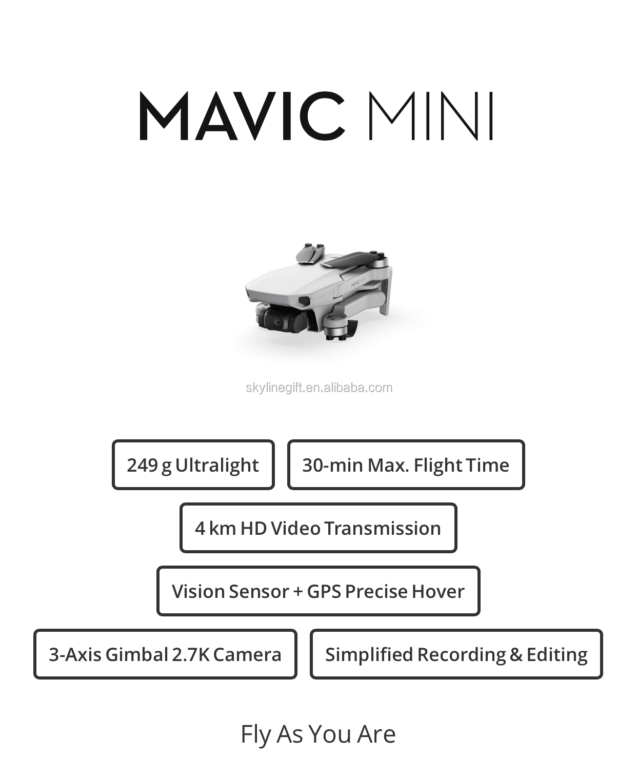 DJI Mavic mini drone 4 km HD Video 3 Axis Gimbal 2.7K Camera 30 min Max Flight Time