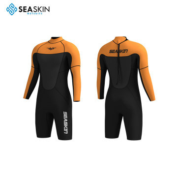 Seaskin 2mm neoprene सूट लंबी आस्तीन लघु पैर शॉर्टी गर्म डाइविंग तैराकी wetsuit रखें