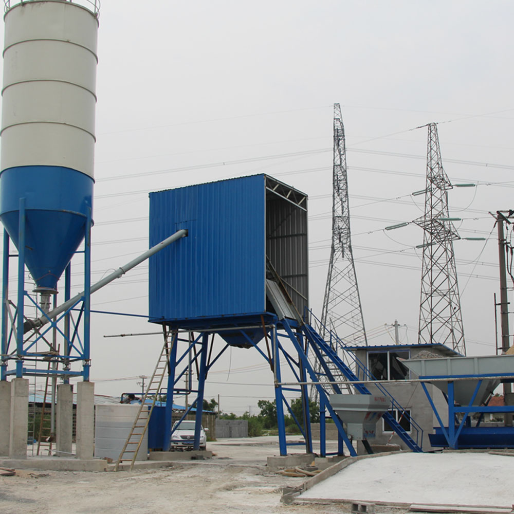 HZS25 stationary mini cement concrete batching plant