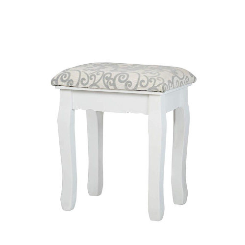 White LED Bulbs Mirror Dressing Table with Stool