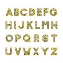 Wholesale 8mm 10mm ABCD Initial DIY Gold Alphabet Slide Letter Beads