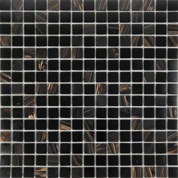 Ligne d&#39;or mystérieux carreaux de mosaïque en verre noir Agate