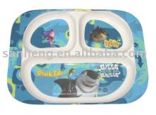 Rectangle divided melamine kids ware