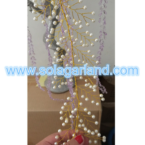 Branche d&#39;arbre de guirlande de perles imitation ronde