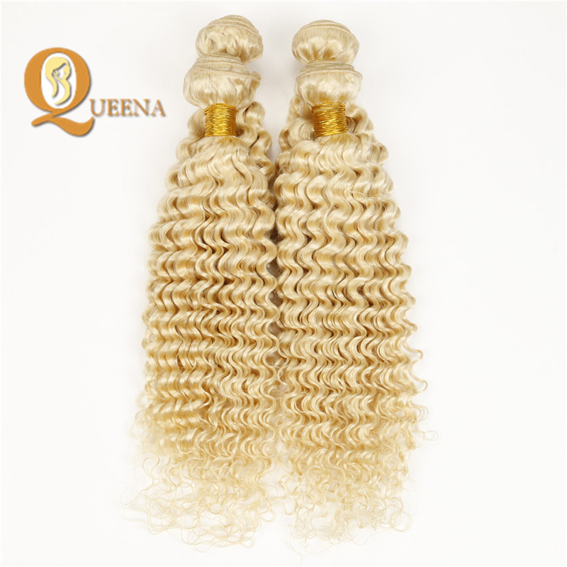 613 Virgin Hair 10a Bundles Hair Weave Blonde Remy Hair Brazilian WEAVING Machine Double Weft Jerry Curl