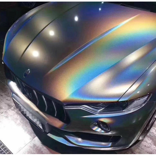 Rainbow Laser Matte Silver Car Wrap Wiynl