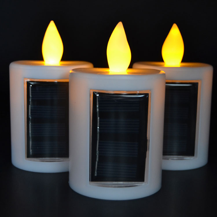 Solar Powered Window Pillar Candles For Garden