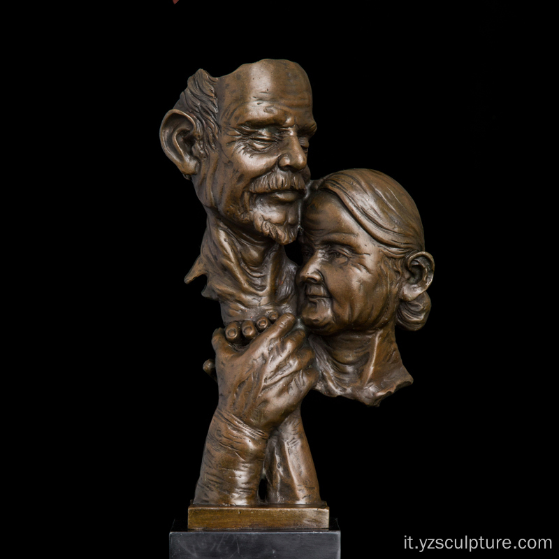Vecchio amore coppia bronzo busto in vendita