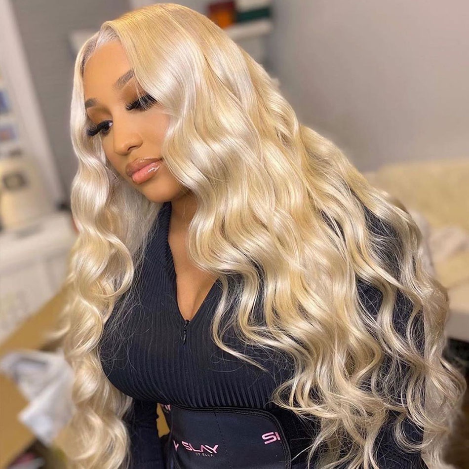 for Black Women Cuticle Aligned 4*4 Lace Closure Wigs Blonde 613 Lace Closure Front Human Hair Wigs