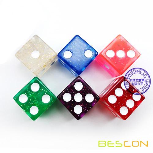 Bescon High Quality Casino Size Glitter Dice 19MM with Big Dots