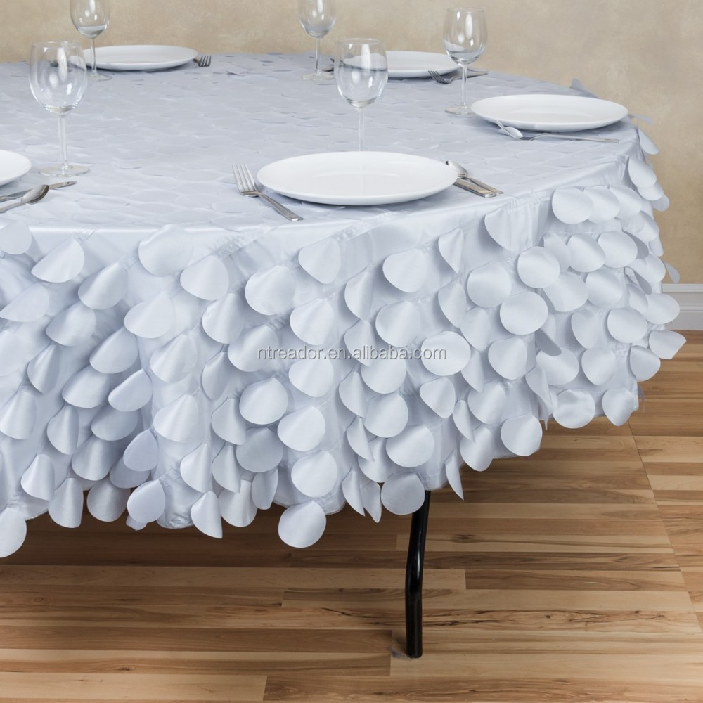 120" round taffeta petals tablecloth