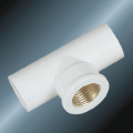 DINPN10 Suministro de agua Upvc Tee hembra Latón Blanco