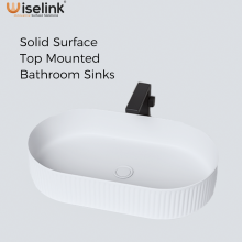 solid surface top mounted bathroom basin