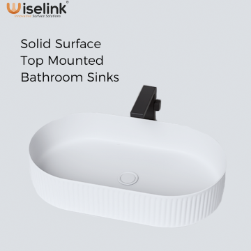 solid surface top mounted bathroom basin