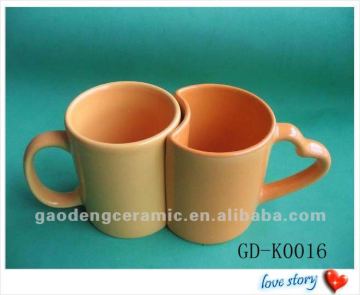 orange cute couple mug