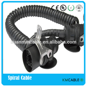 Trailer spiral cable produced in Shanghai Kmcable company a electrical spiral cable manufacture company