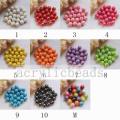 Perles acryliques rondes finies AB perles d&#39;espacement de couleurs unies