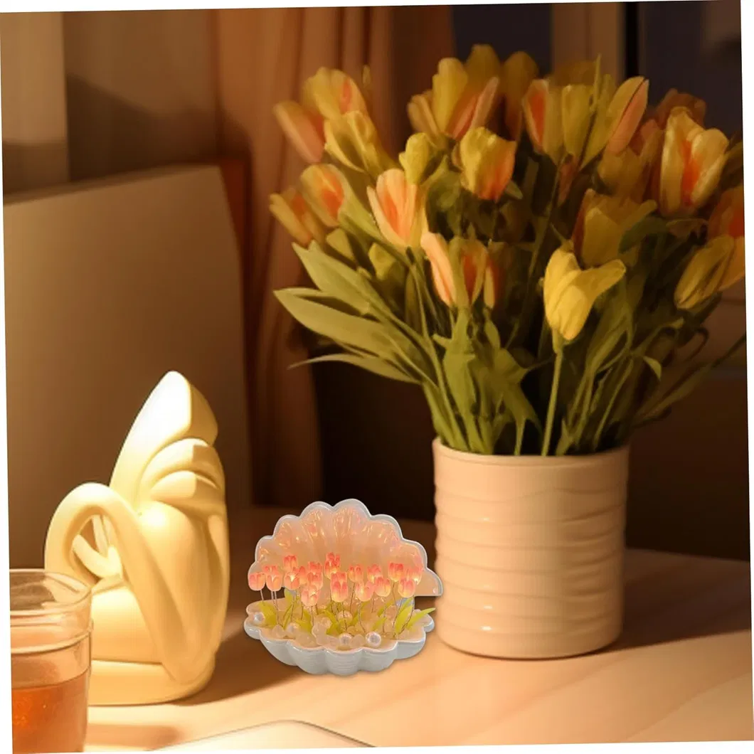 Floral Tulip Shell Night Light for Bedroom Dé Cor