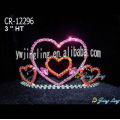 Heart Pink Rhinestone Crown Tiaras For Kids