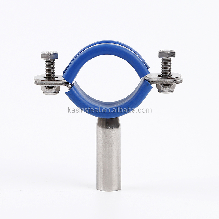 Stainless Steel Round Pipe Hanger Pipe Holder With Tube And Plastic Protection