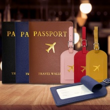 PU Material Cross-Border Spot Passport Holder with Luggage Tag and Business Card Case