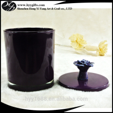 wholesale opaque purple votive glassware candle holder with foil