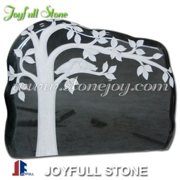 Absolute Black Tree Style Granite Tombstone