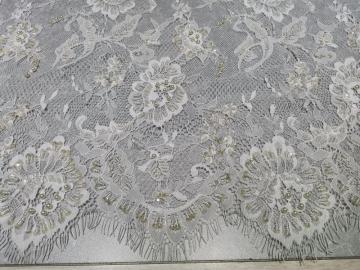 100%Nylon Bead Pipe Embroidery Lace Fabric