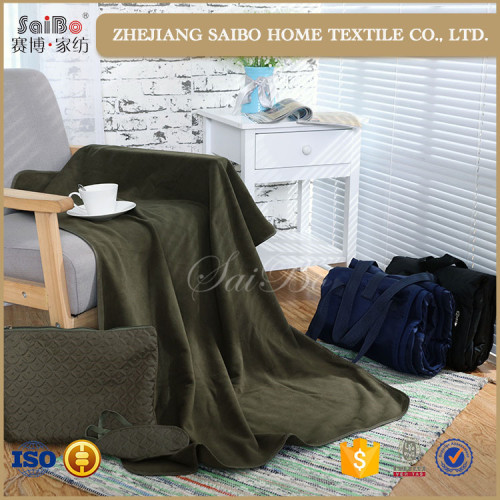 Solid Color Portable polyester blanket airline