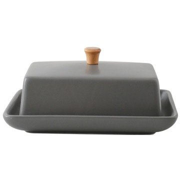 Custom Yellow Ceramic Butter Plate - Dishwasher Safe with Lid