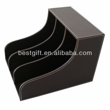 leather business file holder / office desk decoration