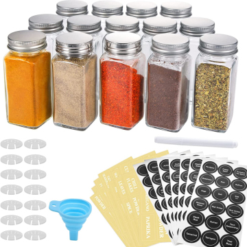 Glass Waterproof Spice Jar square spice bottles