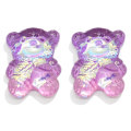 Kawaii Artificial Bear Resin Charms Glitter Animal Gummy Bear για DIY σκουλαρίκια μενταγιόν