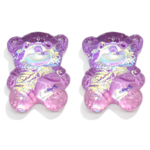 Kawaii Artificial Bear Resin Charms Glitter Animal Gummy Bear για DIY σκουλαρίκια μενταγιόν