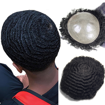 afro curly toupee human hair for men,360 wave human curly hair toupee for man,high quality curly toupee pu black men