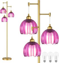 Glass Shade Mid Century Modern Floor Lamp