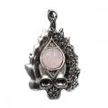 Gemstone Crystal 12MM CAB Silver Skull Stone Pendant 50x30mm Natural Stone Skeleton Pendants for Diy Jewelry Making