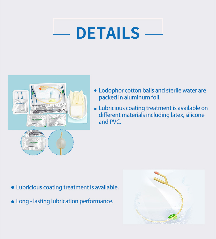 3 way all silicone catheter urinary foley balloon with different for hospital