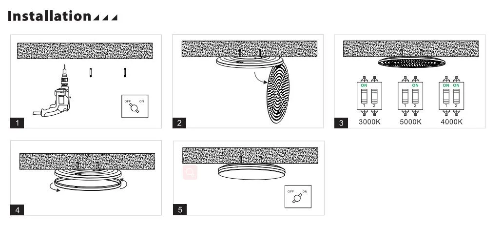 Diameter 310mm LED Ceiling Light with 3000K 4000K 5000K
