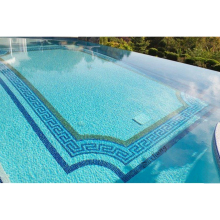 Customized new trend swimming pool design glass pool mosaic