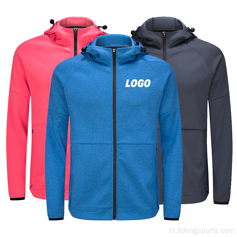 Best verkopende rits polyester jassen met hoodies unisex