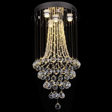 Modern Luxury Raindrop Spiral Crystal Bead Chandelier Light