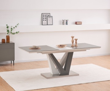 Elegant Space-Save Ceramic Dining Table with Extend Design