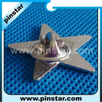 Custom star shaped pin badges silver metal star badges