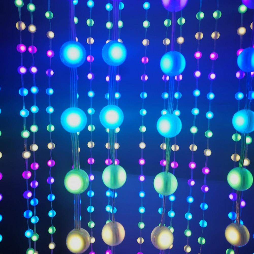 වර්ණ වෙනස් කිරීම 3D RGB LED බෝල් ස්ට්රීන් ලයිට් ආලෝකය