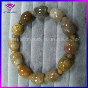 Bangle Coral Jade Natural Gemstone Jewelry String for Unisex Bracelet