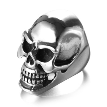 Stainless steel skull gold army rings