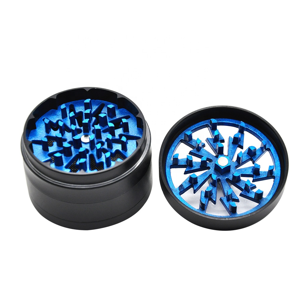 Bolt Shape top design Zinc Alloy 4 parts 63mm Herb Grinder Weed Grinder special Teeth Herb crusher custom logo